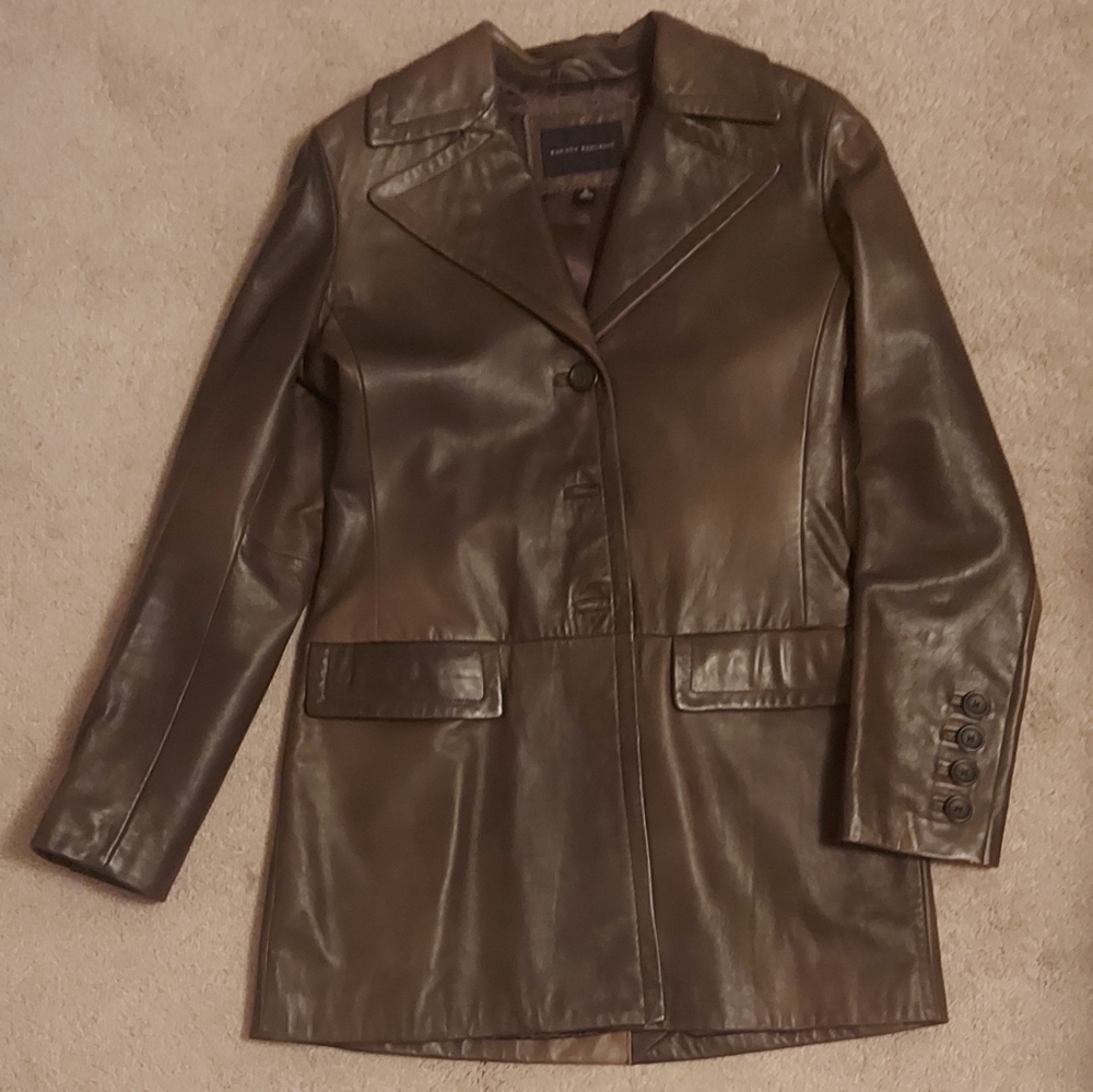 Banana Republic brown ombre leather jacket